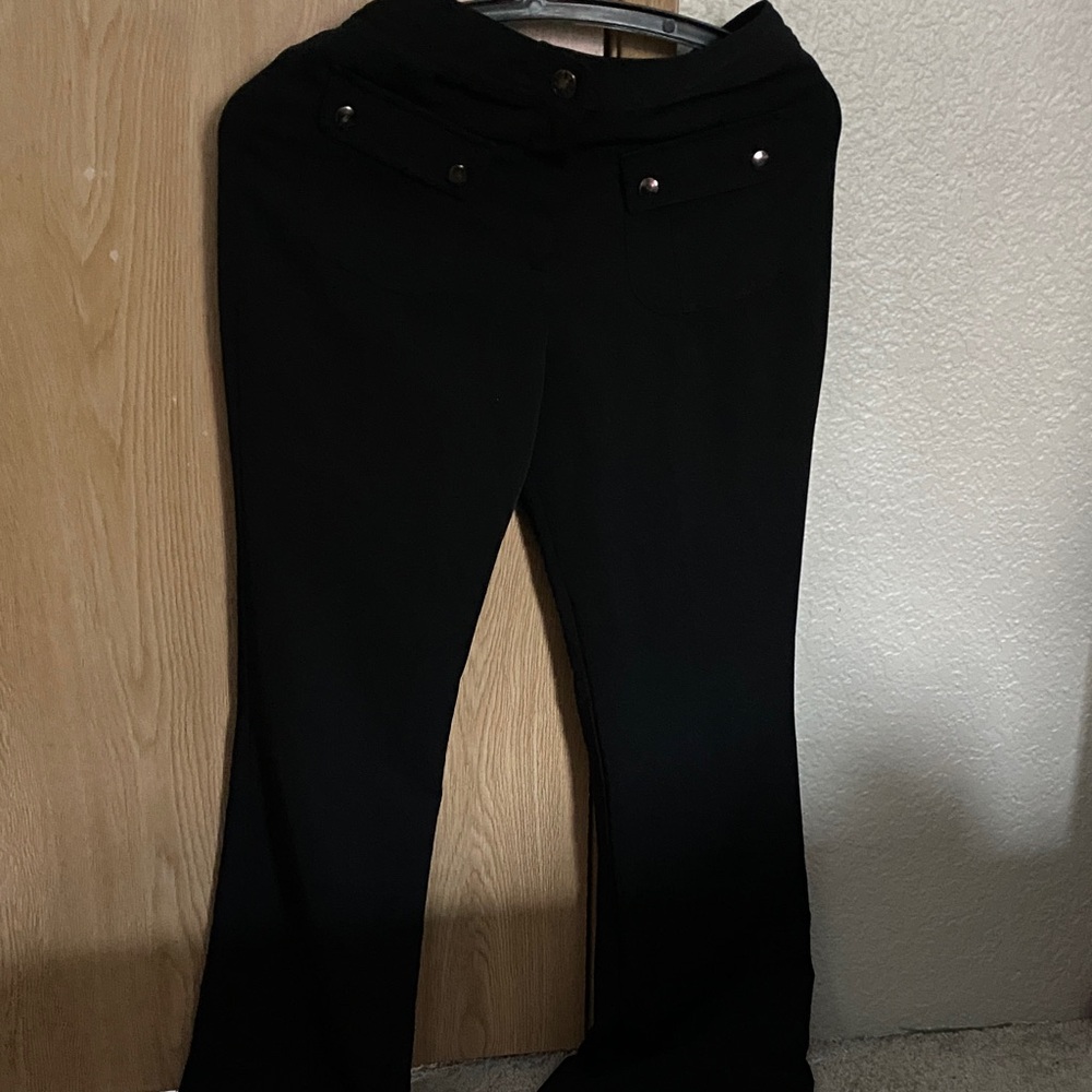Black Halo Black Pantsuit w/front mini pockets